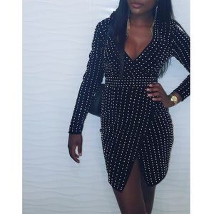 Missguided Peace + Love velvet gold studded mini